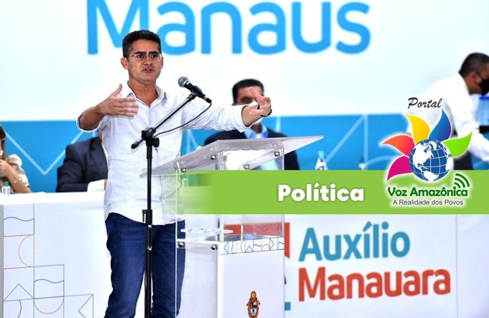 Prefeito David Almeida explanando acerca do 'Auxílio Manauara' - Foto:  Dhyeizo Lemos/Semcom